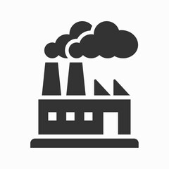 Industry manufactory icon on white background. Vector illustration.