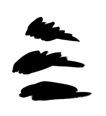 Paint drawing seamless pattern black and white smear. Hand drawn abstract illustration grunge elements. Vector abstract objects for design 