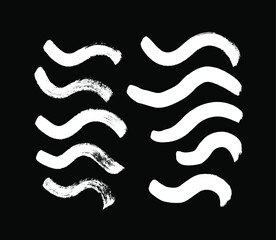 Paint drawing seamless pattern black and white smear. Hand drawn abstract illustration grunge elements. Vector abstract objects for design 