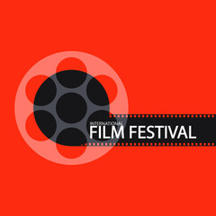 Movie festival poster for your design. Movie industry graphic illustration. 