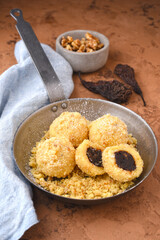 Dumplings with dried pears and nuts