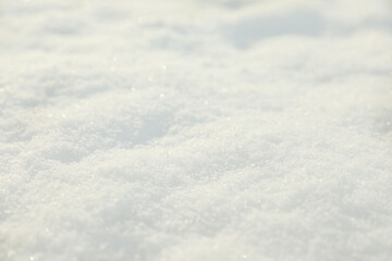 Fototapeta na wymiar Closeup view of clean snow outdoors on winter day