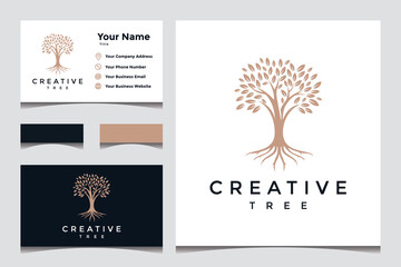 tree concept and business card design for business logo