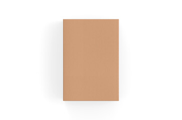 Brown kraft paper box mockup, cardboard packaging box mock up template on isolated white...