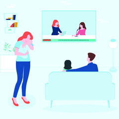 Vector Illustration Of Mother Holding Baby Son In Arms with a short story. Happy Mother`s Day.