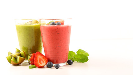 berry fruit smoothie and kiwi smoothie