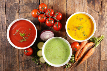bowl of soup and ingredients