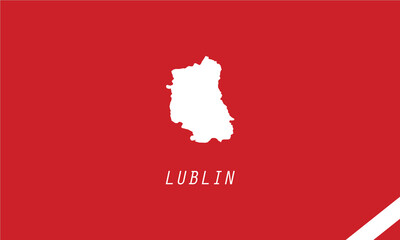Lublin map region Poland voivodeship vector illustration