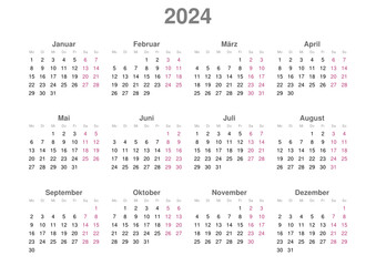 Kalender 2024, Querformat