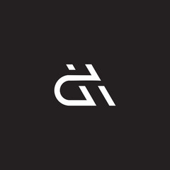 abstract letter dh simple geometric overlap line logo vector