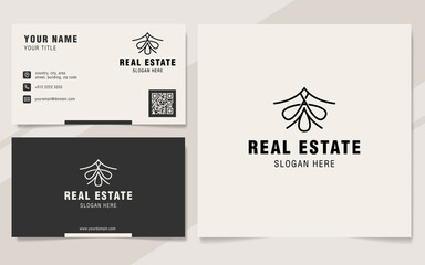 Real estate abstract luxury line logo template
