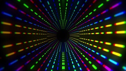 Digital Tunnel Graphic design. Colorful lines speed flow illustration. Wallpaper for your web site design, titles, overlay and etc.