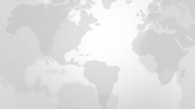 Abstract background moving blurred world map with grid for cyber and futuristic concept, with copyspace