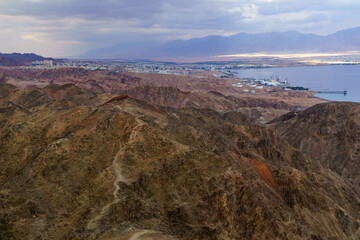 Mount Tzfahot, Eilat and the gulf of Aqaba