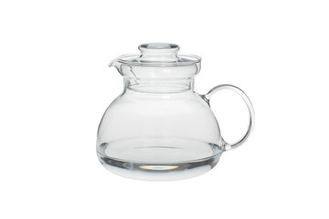 Glass pitcher of water isolated on white