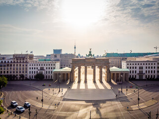 Fototapeta premium Brandenburg gate after the sunrise in summer, Berlin