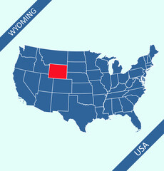 Wyoming highlighted on USA map
