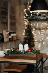 minimalistic new year. home decoration for new year and christmas.