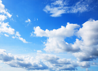 Naklejka na ściany i meble Sky with blue and white clouds on day light