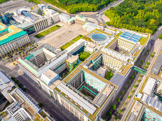 Aerial view of Brandenburg gate in summer day, Berlin