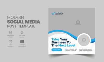 Modern promotion web banner for social media post template. minimalist square flyer for digital marketing 