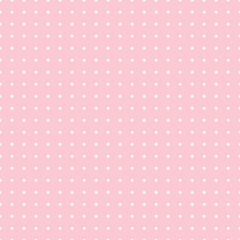 White and Pink Polka Dot seamless pattern. Vector background.