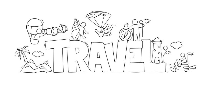 concept with little people and word Travel