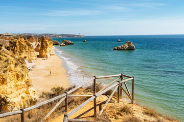 Runway in Three Castles Beach in Portimao, Algarve, Portugal