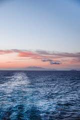 Fototapeta na wymiar sunset onboard
