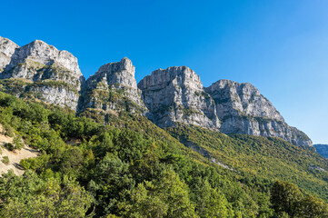 Fototapeta na wymiar Mountain landscape near the village of Papigo in Epirus, Greece