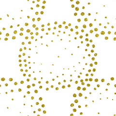 Gold lines vector seamless pattern on white background. Golden texture. Foil wallpaper glitter graphic. Wedding card template. Cover surface