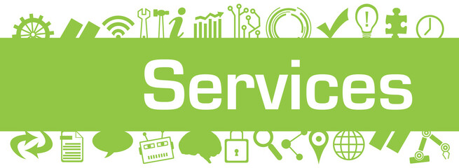 Services Blue Box Technology Symbols Up Down 