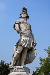 Statue of Antonio Da Rio, captain of the Church militias. Is one of the 78 statues located on the largest square in Italy, Prato della Valle in Padova.