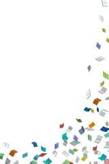 大量の本が降ってくるイメージ ベクターイラスト（A版:縦位置）
