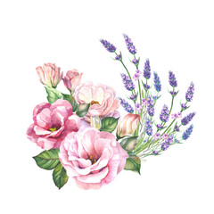 bouquet of watercolor  flowers