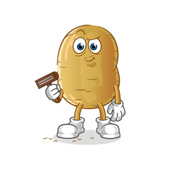 potato shave facial hair vector. cartoon character