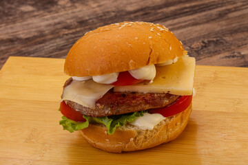 Delicous burger with tuna fish
