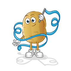 potato Rhythmic Gymnastics mascot. cartoon vector