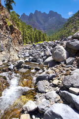 Taburiente River, Caldera de Taburiente National Park, Biosphere Reserve, La Palma, Canary Islands, Spain, Europe
