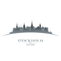Obraz premium Stockholm Sweden city silhouette white background