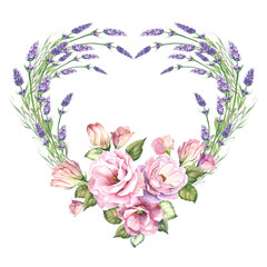 heart of flowers.watercolor