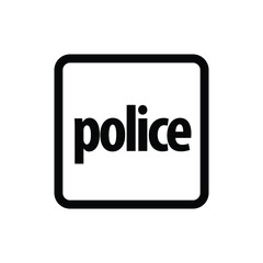 Road sign black ahead of police vector icons