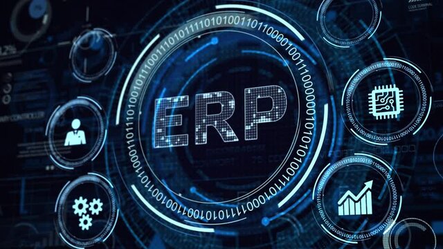 Business, Technology, Internet and network concept. Enterprise Resource Planning ERP corporate company management.