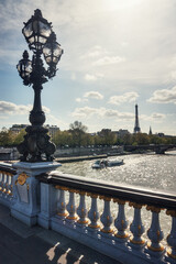 Alexander's third bridge in Paris on a spring day. France  - 418088968