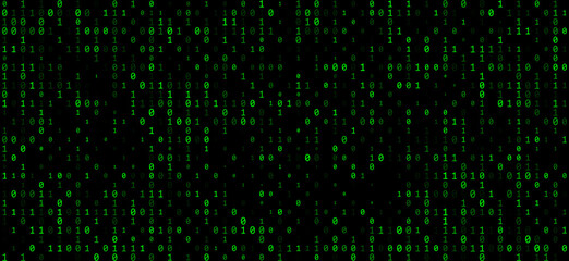 A stream of binary matrix code on the screen. numbers of the computer matrix.