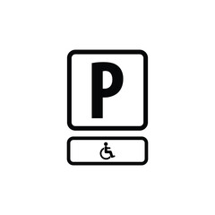 road traffic sign, disabled parking vector icon eps 10