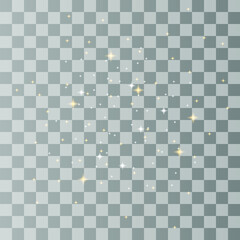 Transparent Golden Glow light effect. Star burst with sparkles