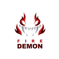 Fiend Devil Logo Design Vector