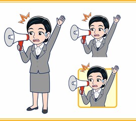 スーツを着た年配の女性