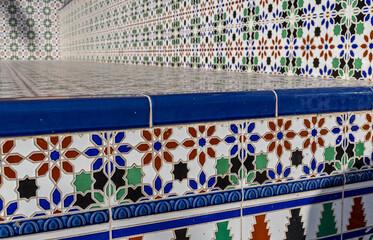 spanish tiles on terrace in spain